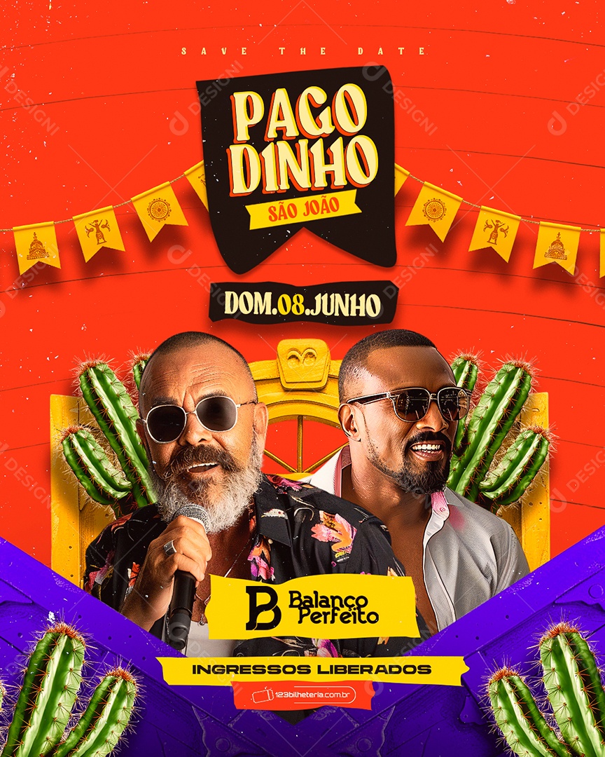 Flyer Pagodinho São João Social Media PSD Editável