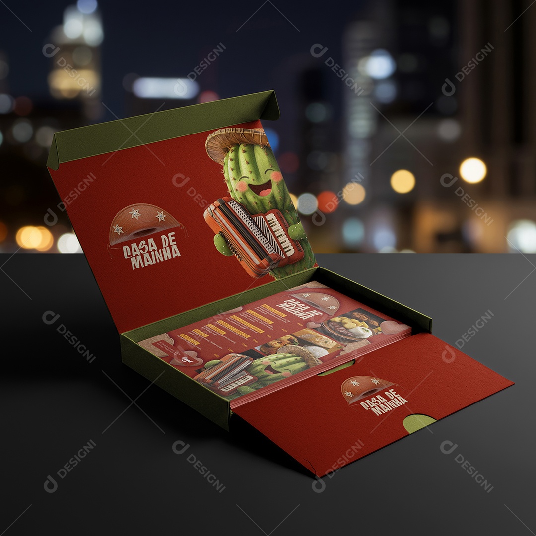 Mockup Folheto Restaurante Casa de Mainha PSD Editável