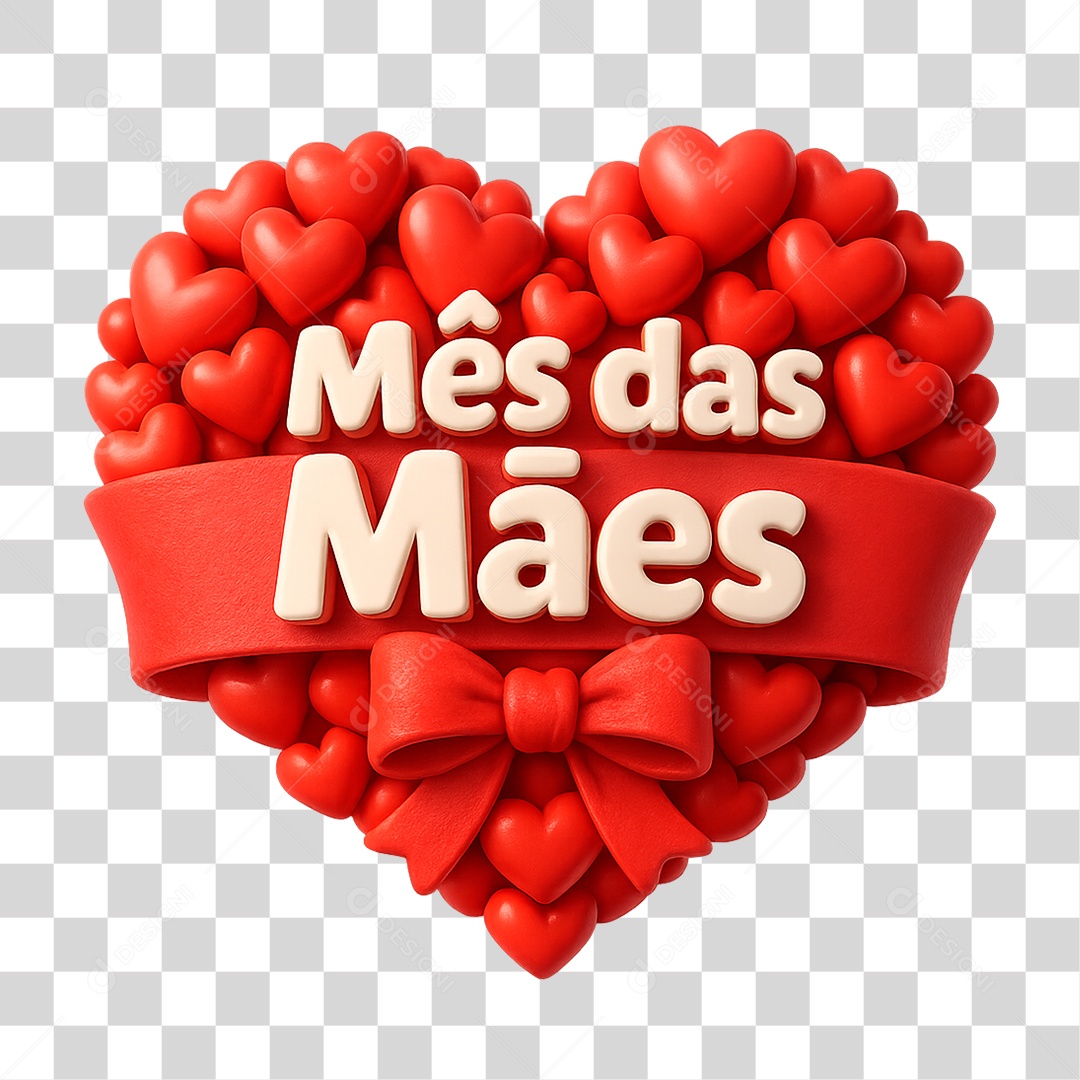 Selo 3D Mês das Mães PNG Transparente