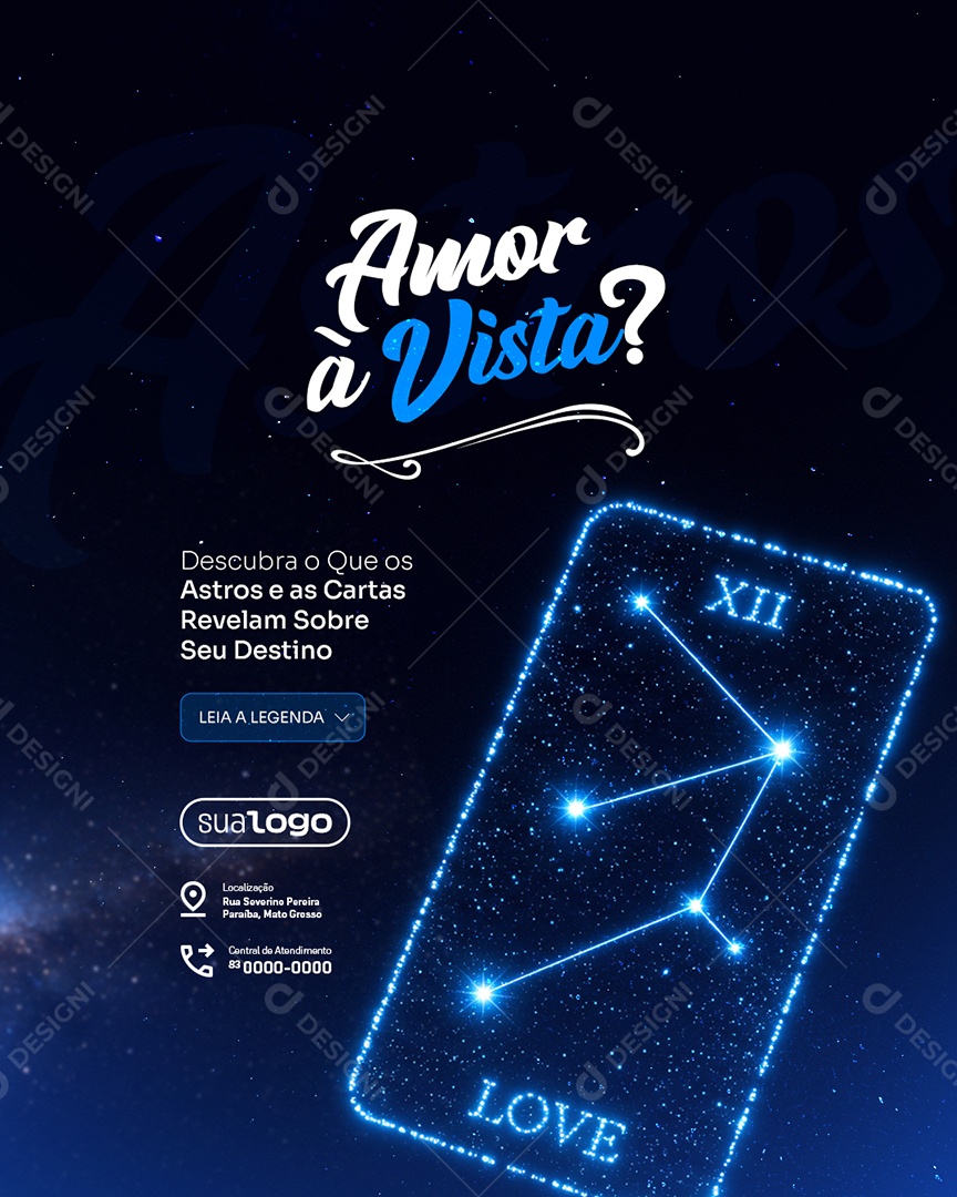 Astróloga Amor à Vista Social Media PSD Editável