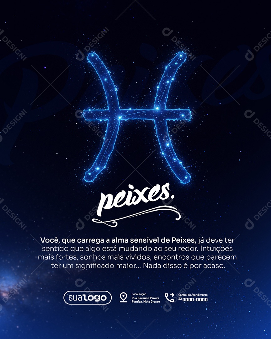 Astróloga Peixes Social Media PSD Editável