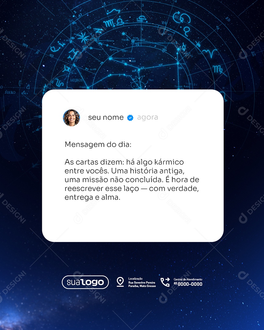 Astróloga Mensagem do Dia Social Media PSD Editável