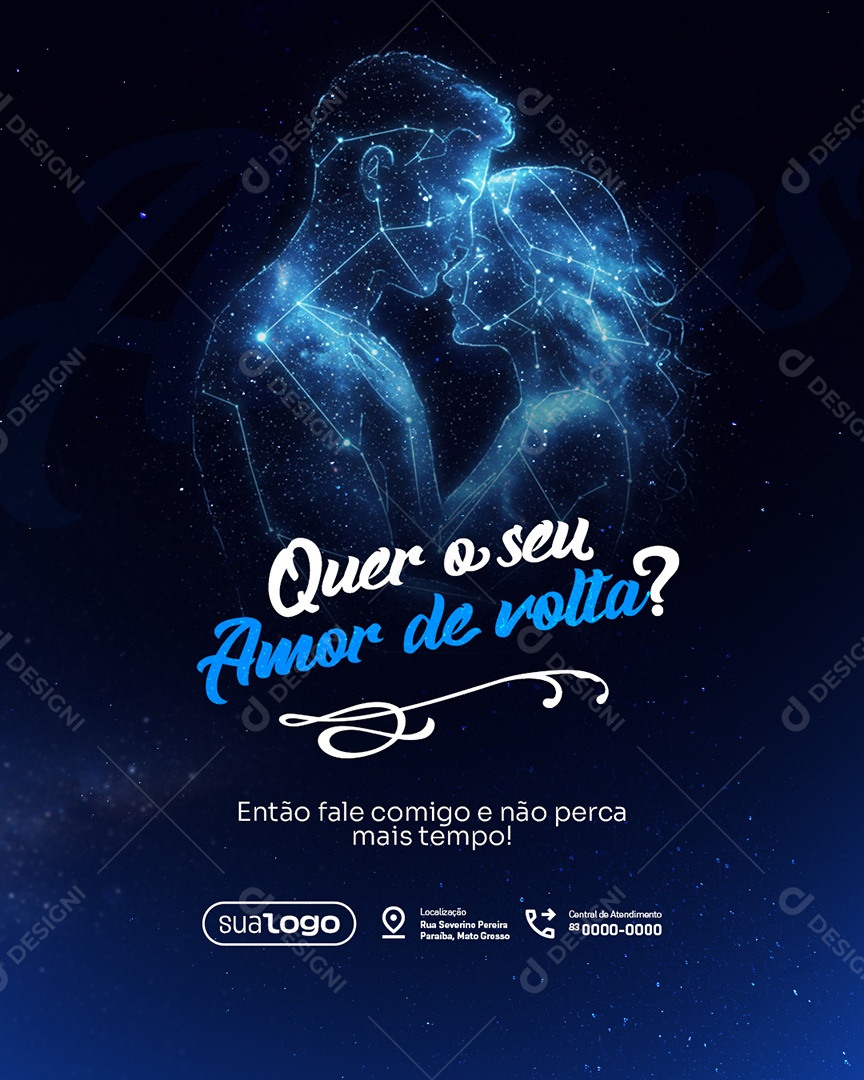 Astróloga Quer o Seu Amor de Volta Social Media PSD Editável