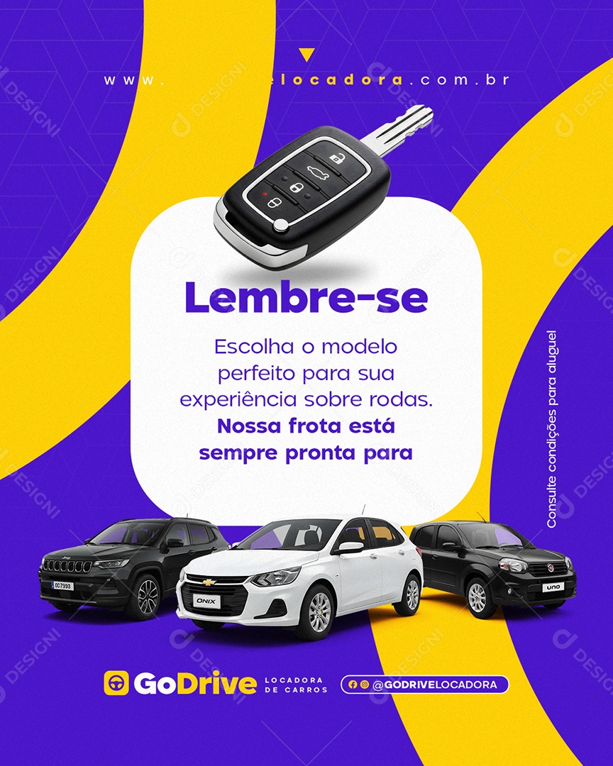 Locadora de Carros Lembre-Se Social Media PSD Editável