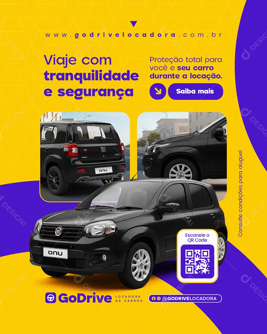 Locadora de Carros Viaje com Tranquilidade e Segurança Social Media PSD Editável