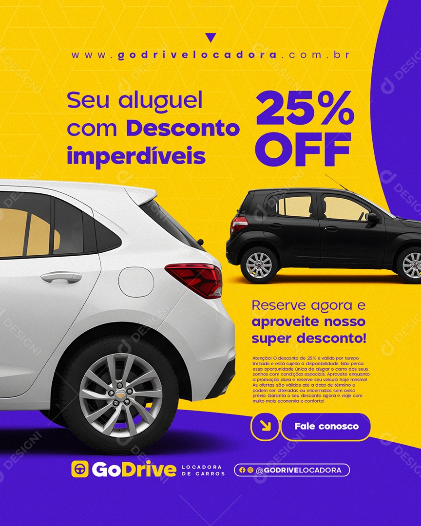 Locadora de Carros Seu Aluguel com Desconto Imperdíveis Social Media PSD Editável