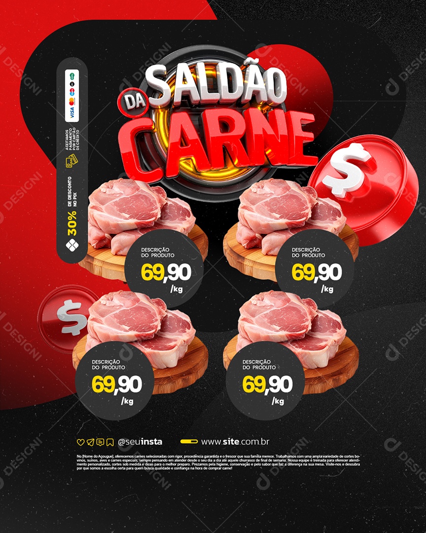 Açougue Saldão da Carne Cortes Social Media PSD Editável