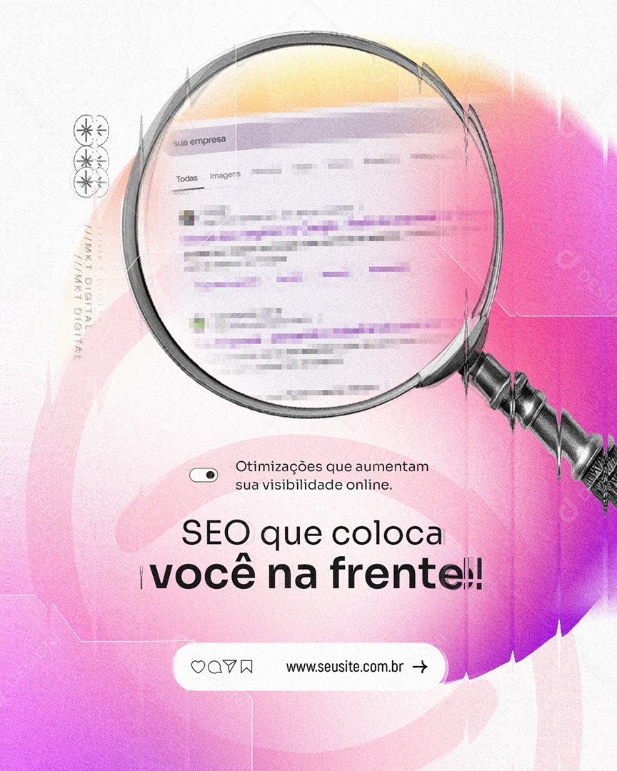 Marketing Digital SEO Que Coloca Você na Frente Social Media PSD Editável