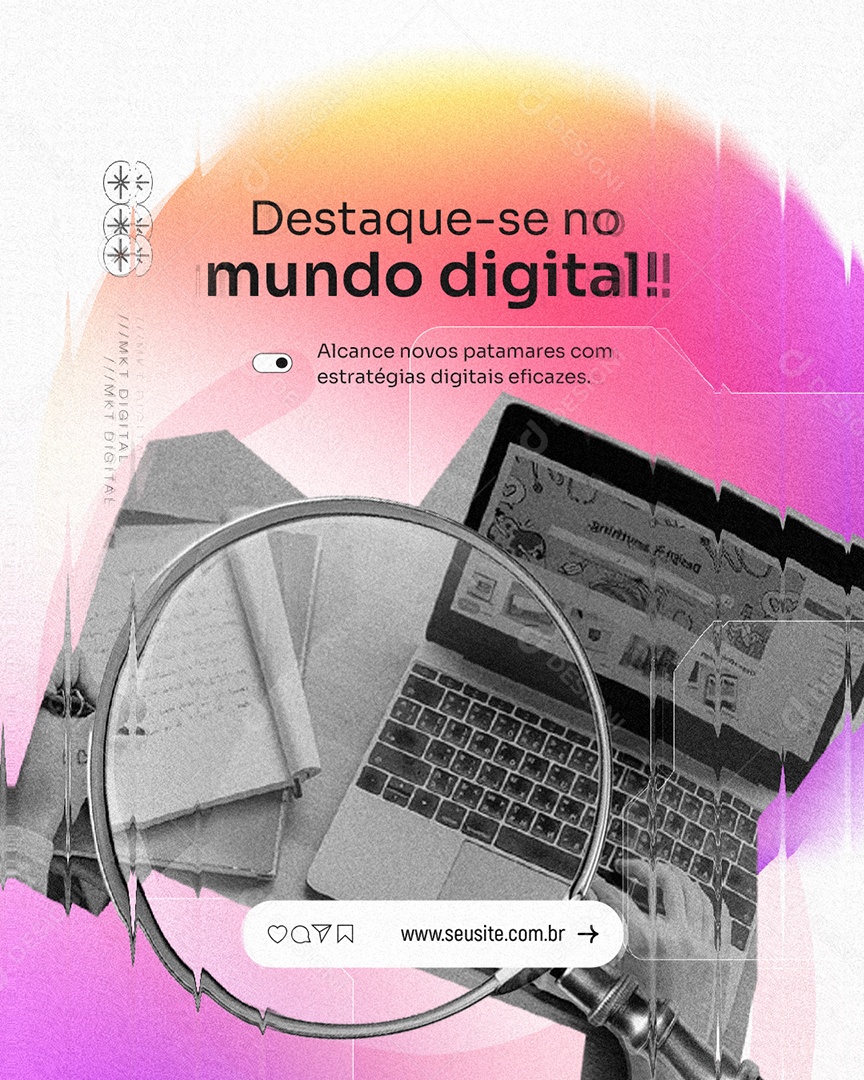 Marketing Digital Destaque Social Media PSD Editável