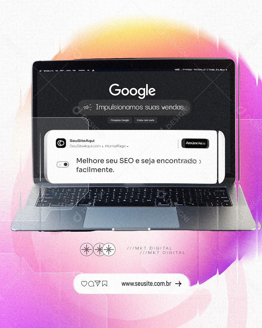 Marketing Digital Melhore seu SEO e Seja Encontrado Social Media PSD Editável