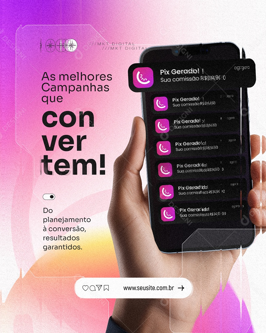 Marketing Digital As Melhores Campanhas Que Convertem Social Media PSD Editável