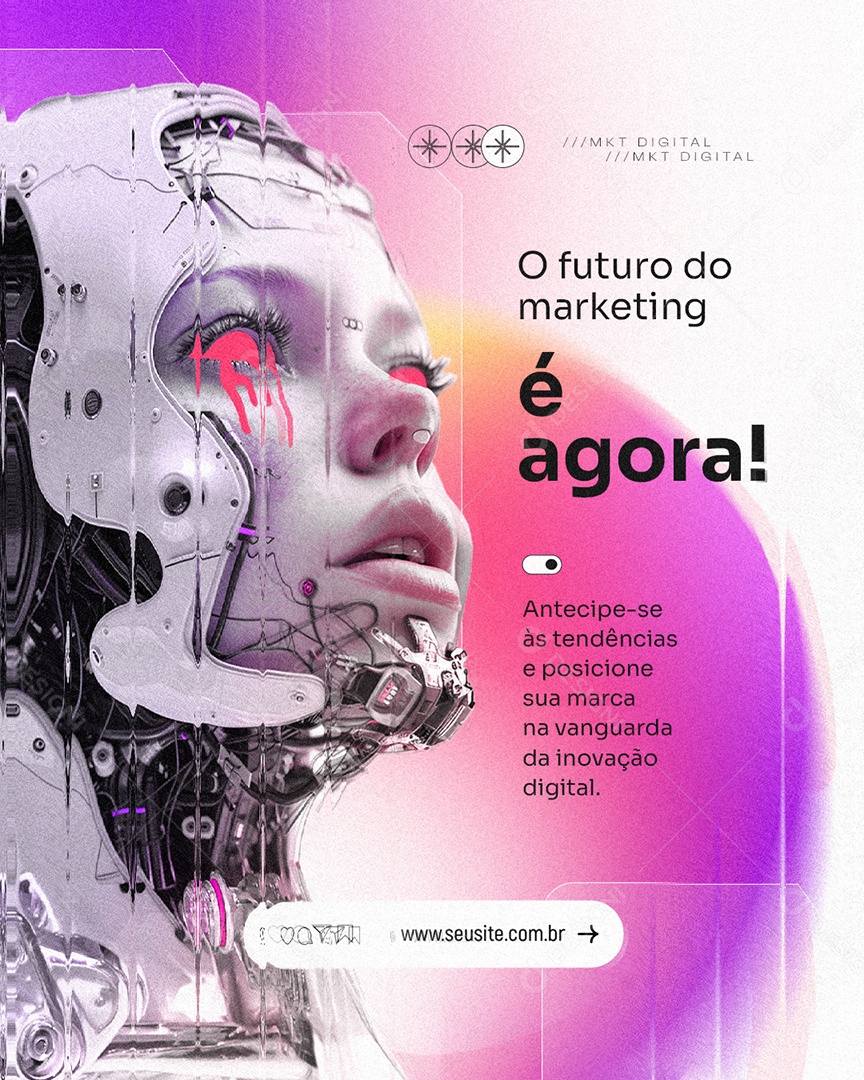 O Futuro do Marketing Social Media PSD Editável