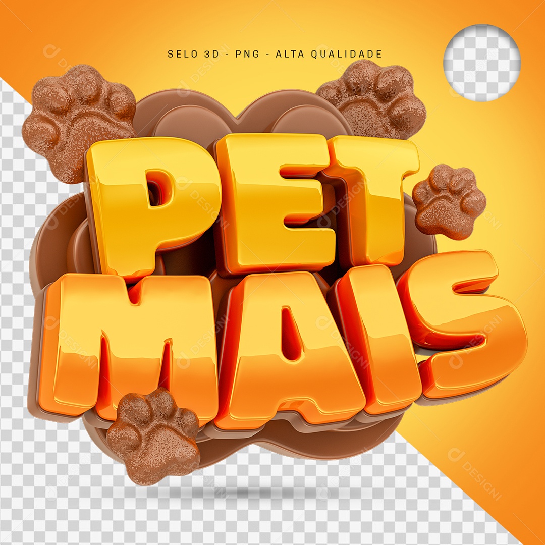 Petmais Selo 3D para Composição PSD