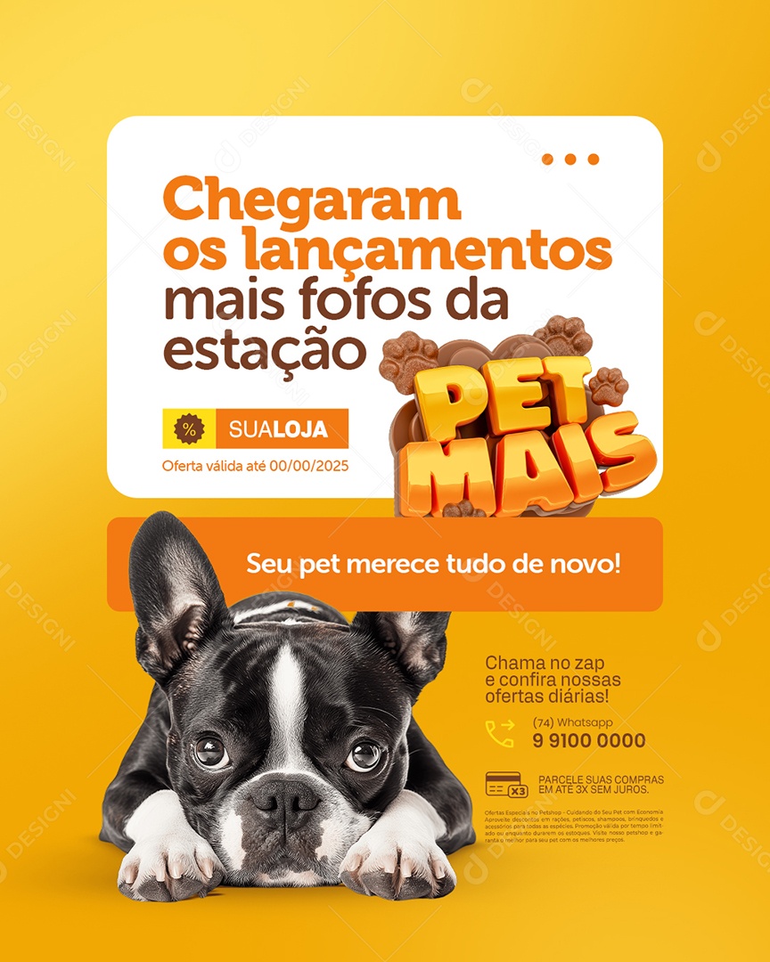 Petmais Pet Shop Chegaram os Lançamentos Social Media PSD Editável