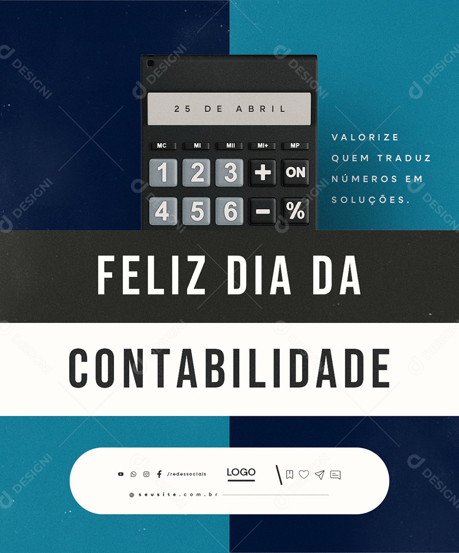 Feliz Dia da Contabilidade 25 de Abril Social Media PSD Editável