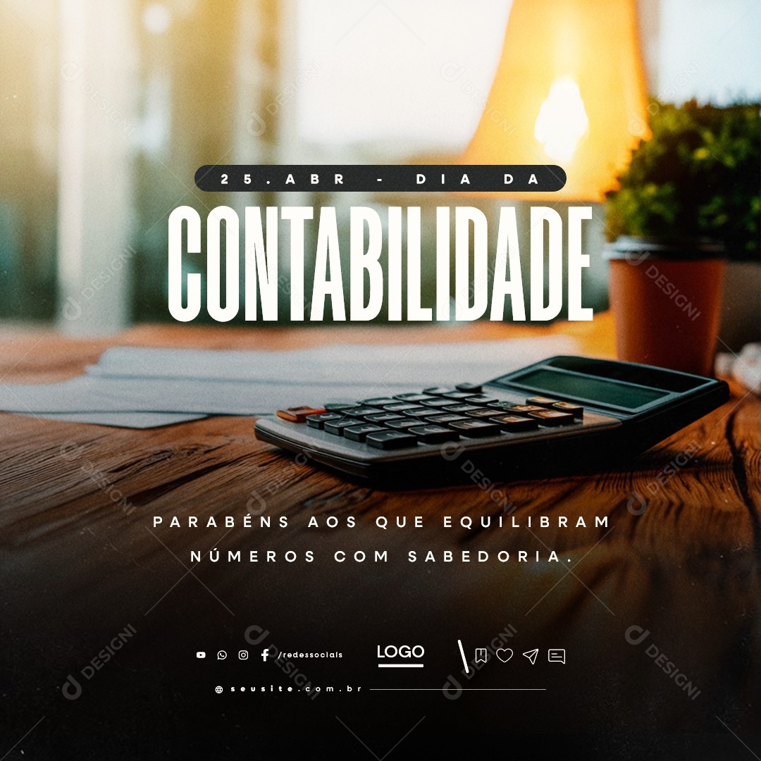 Dia da Contabilidade 25 de Abril Social Media PSD Editável