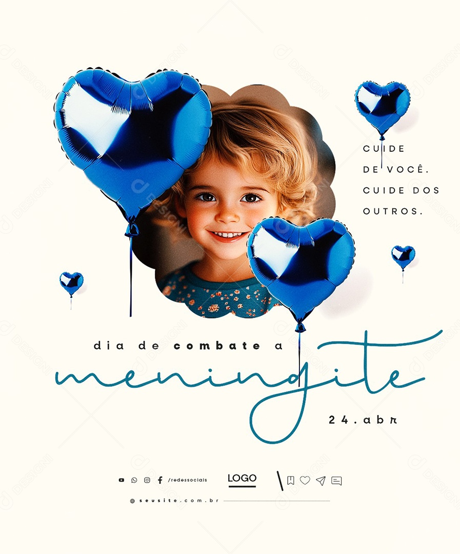 Dia de Combate a Meningite 24 de Abril Social Media PSD Editável
