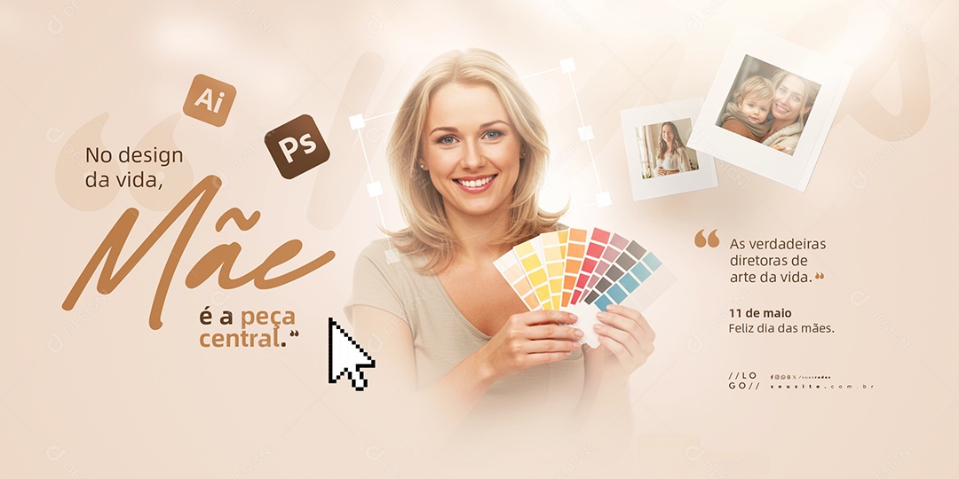 Carrossel Dia das Mães 11 de Maio Design Gráfico Social Media PSD Editável