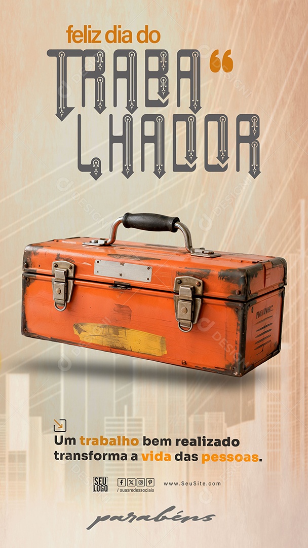 Story Feliz Dia Do Trabalhador 01 de Maio Social Media PSD Editável