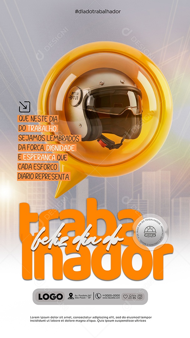 Story Feliz Dia Do Trabalhador 01 de Maio Social Media PSD Editável