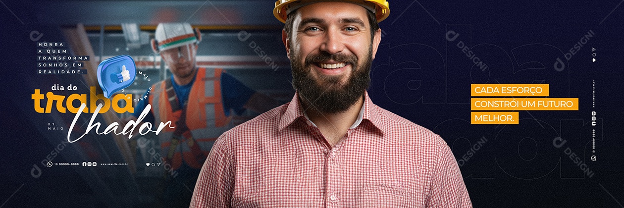 Carrossel Dia do Trabalhador 01 de Maio Social Media PSD Editável