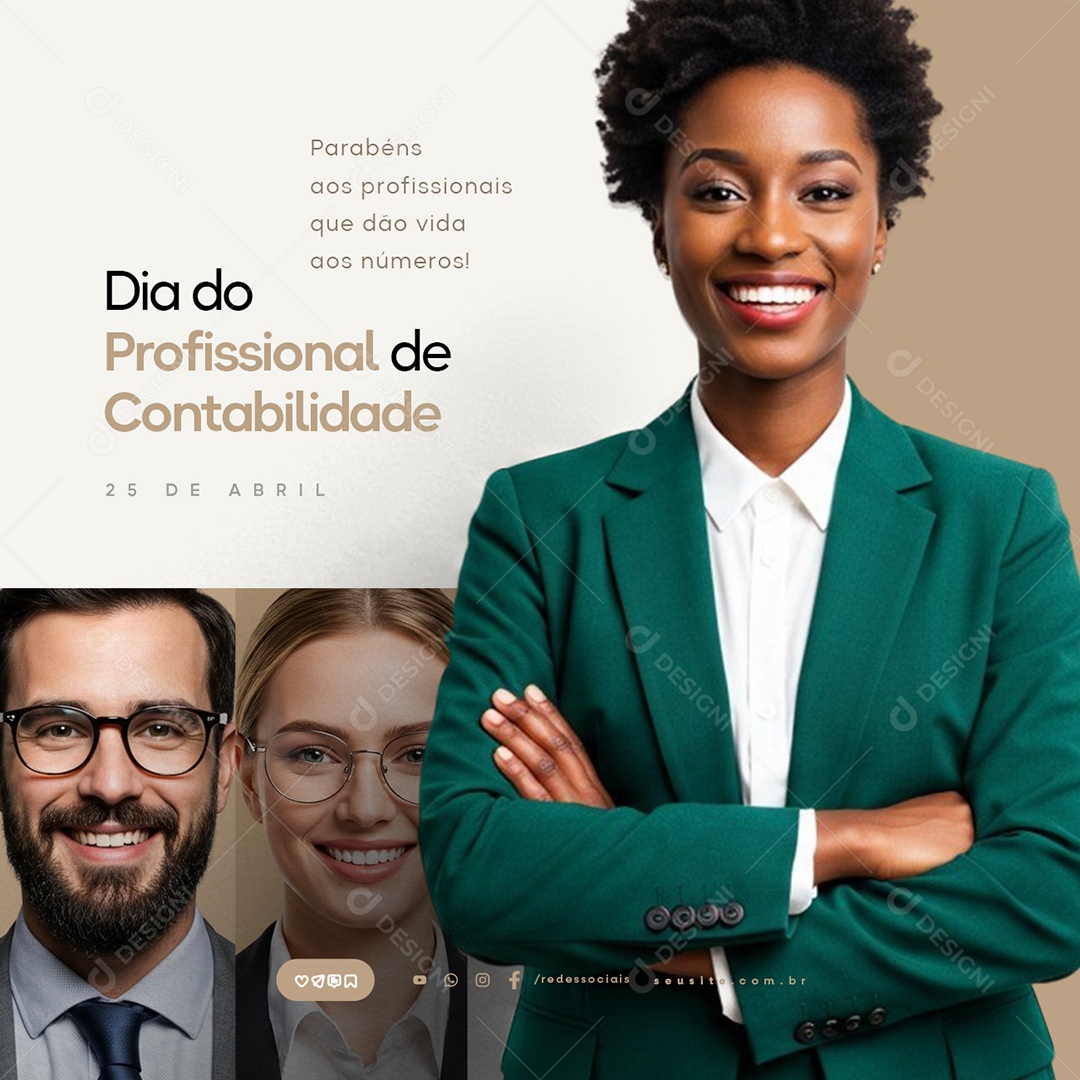 Dia do Profissional de Contabilidade 25 de Abril Social Media PSD Editável