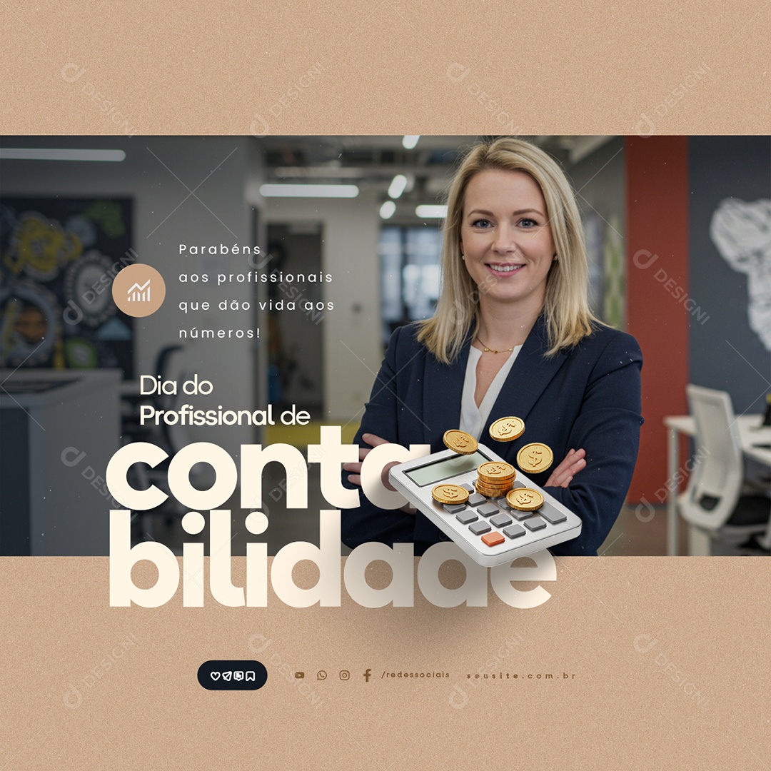 Dia do Profissional de Contabilidade 25 de Abril Social Media PSD Editável