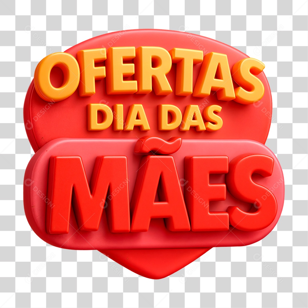 Selo 3D Ofertas Dia das Mães PNG Transparente