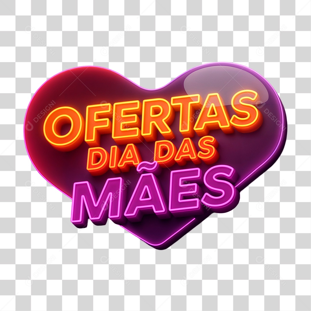 Selo 3D Ofertas Dia das Mães PNG Transparente