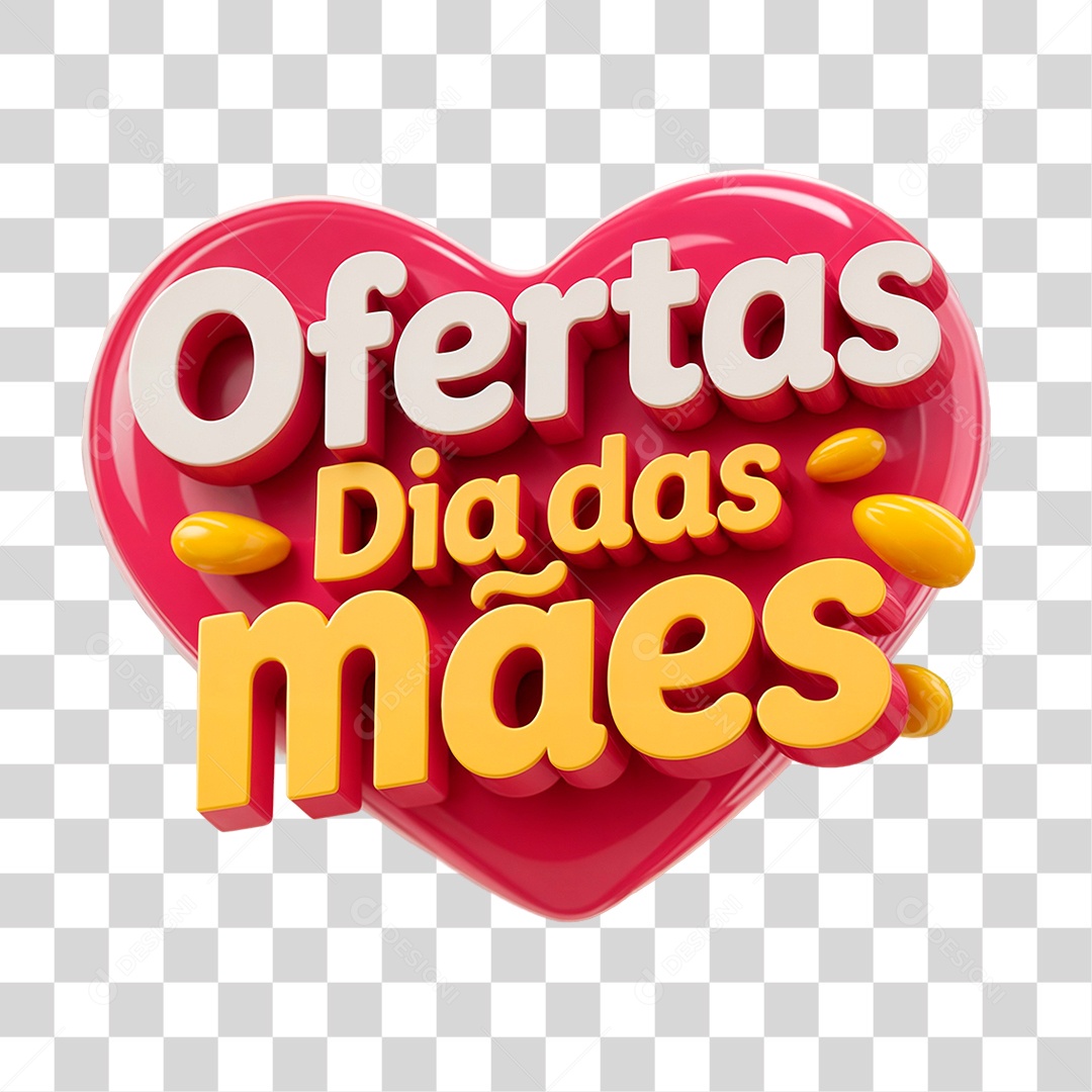 Selo 3D Ofertas Dia das Mães PNG Transparente