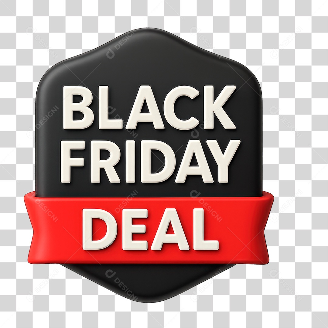 Selo 3D Black Friday Deal PNG Transparente