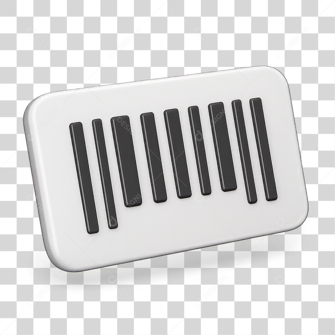 ícone 3D Código de Barras PNG Transparente