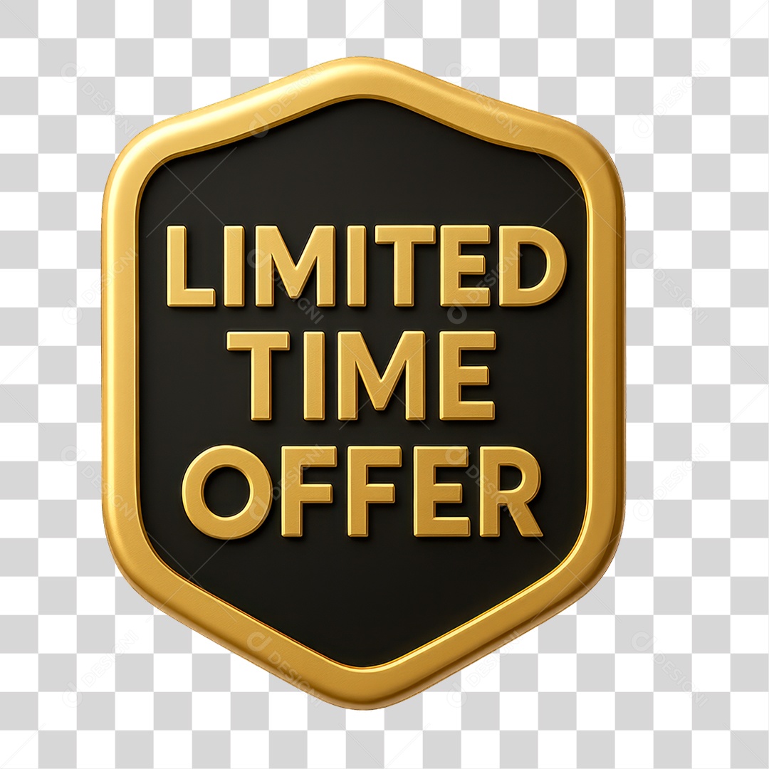 Selo 3d Limited Time Offer PNG Transparente