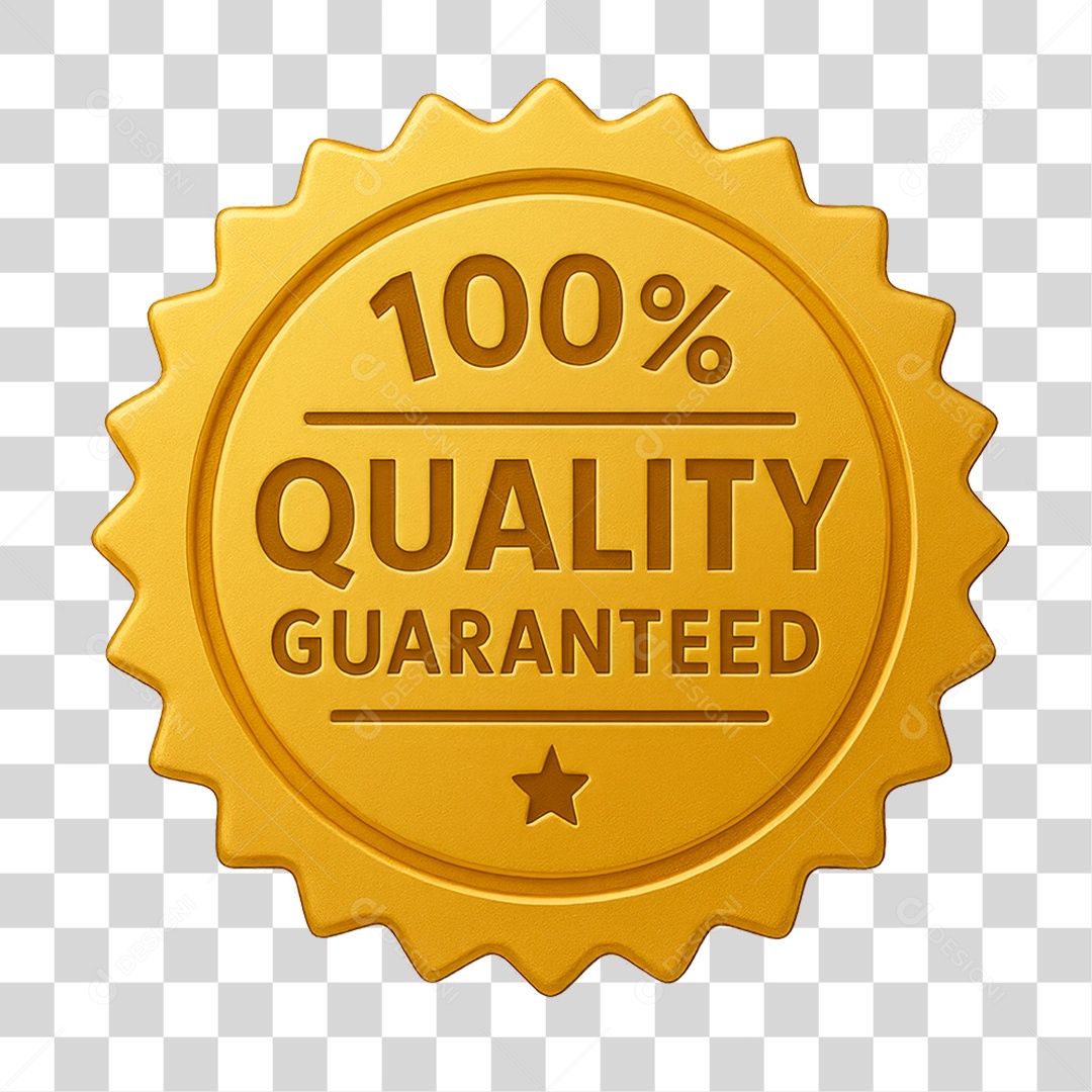 Selo 3D 100% Quality Guaranteed PNG Transparente