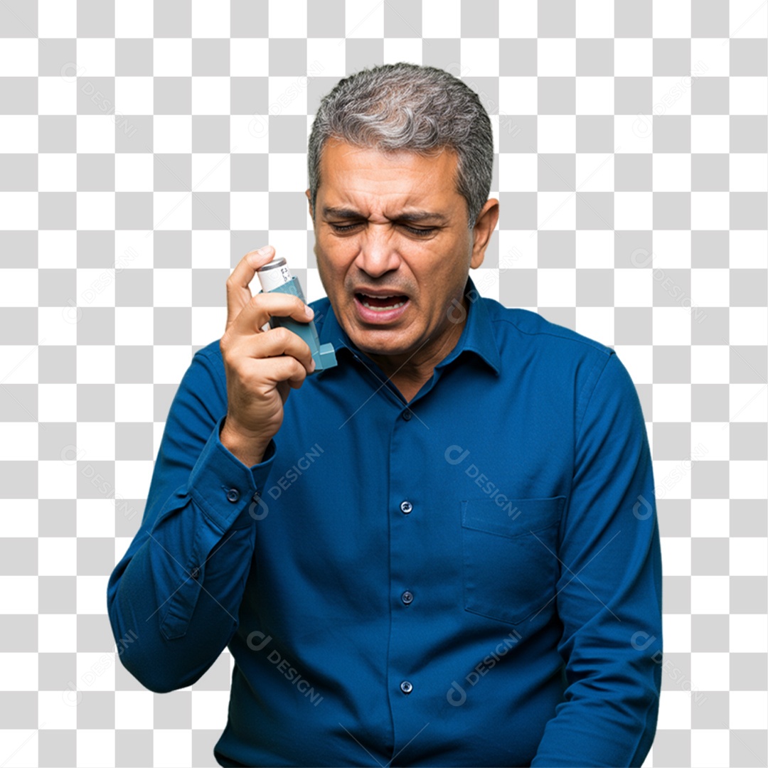 Homem com Bronquite Doente PNG Transparente