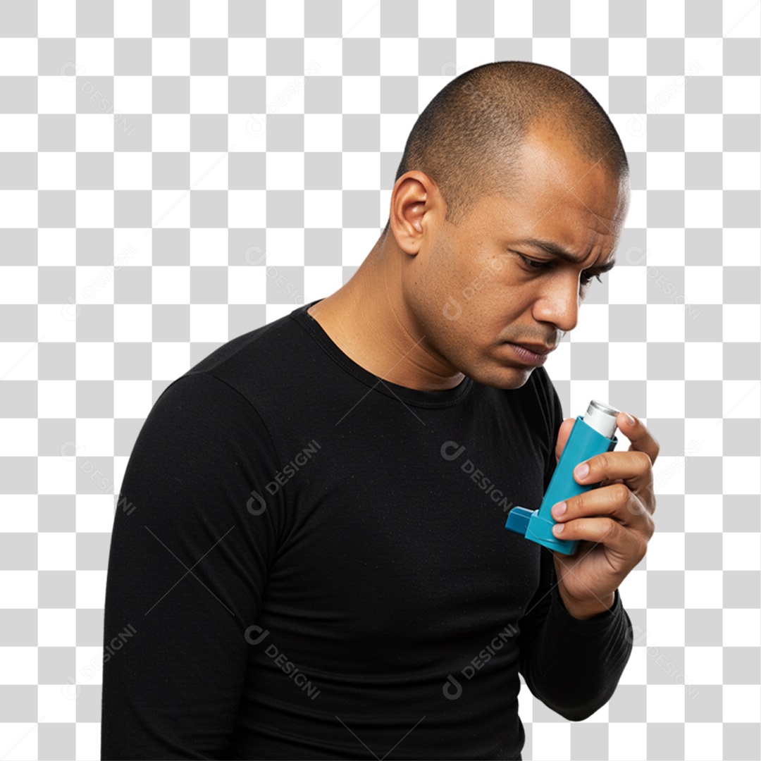 Homem com Bronquite Doente PNG Transparente