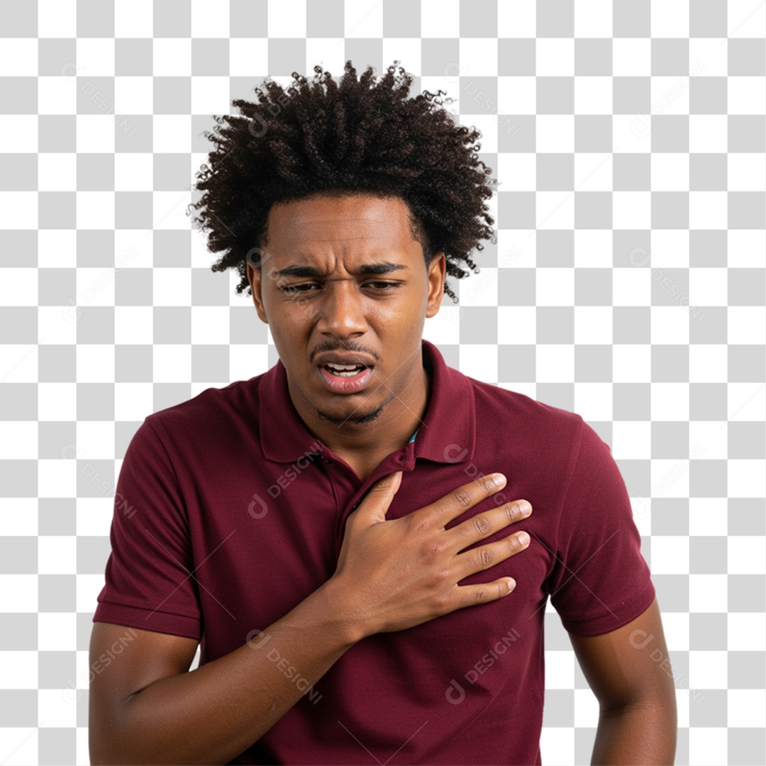 Homem com Bronquite Doente PNG Transparente