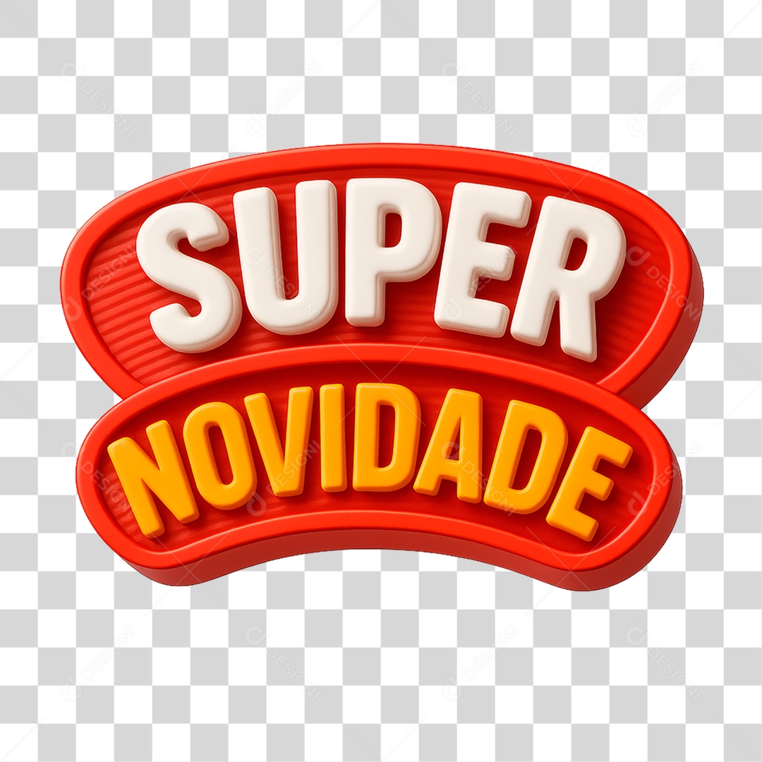 Selo 3D Super Novidade PNG Transparente