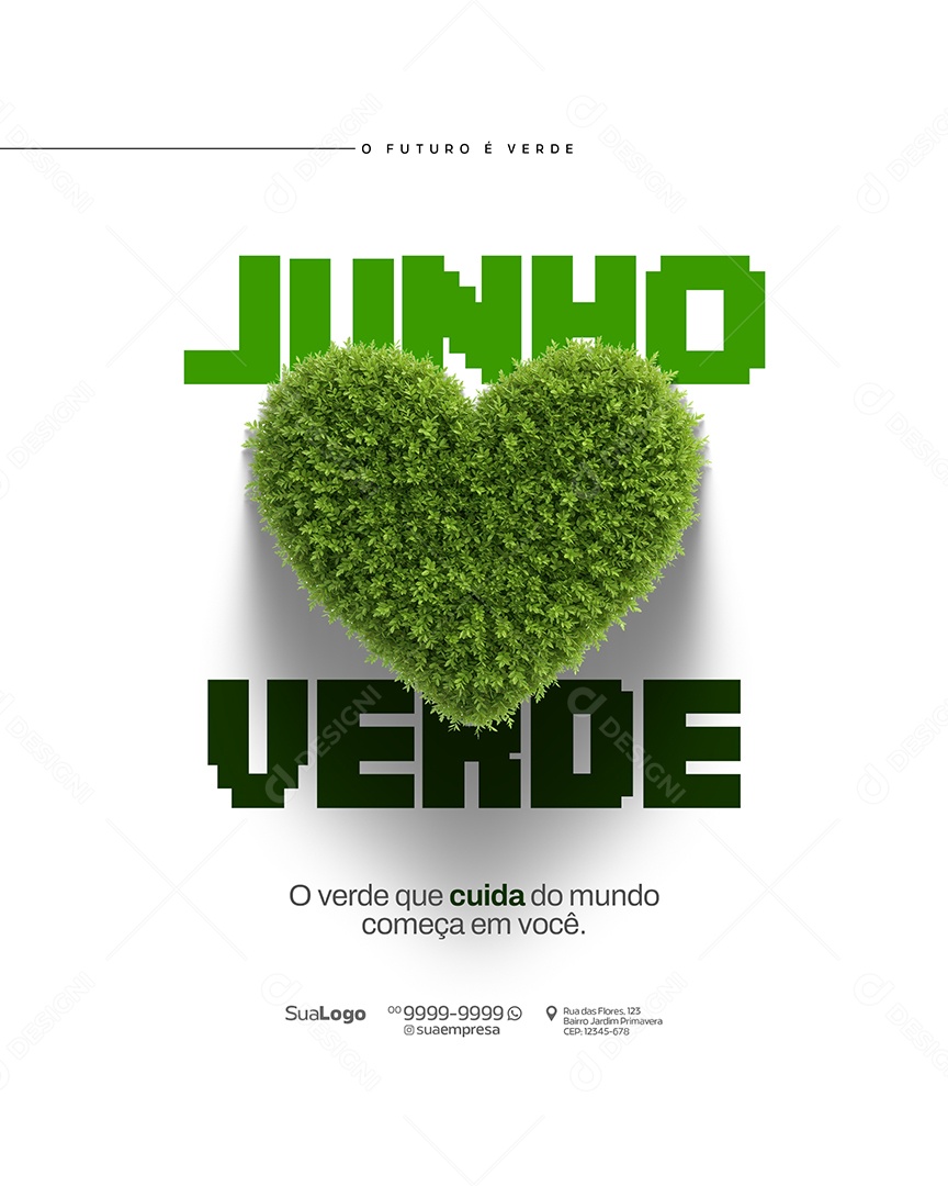 Junho Verde O Futuro é Verde Social Media PSD Editável