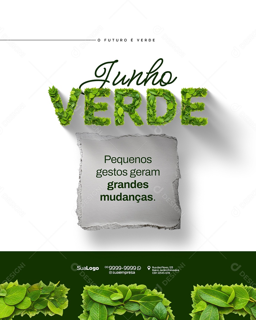Junho Verde O Futuro é Verde Social Media PSD Editável