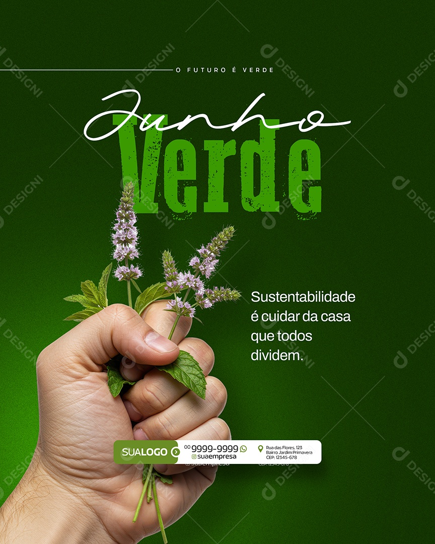 Junho Verde O Futuro é Verde Social Media PSD Editável