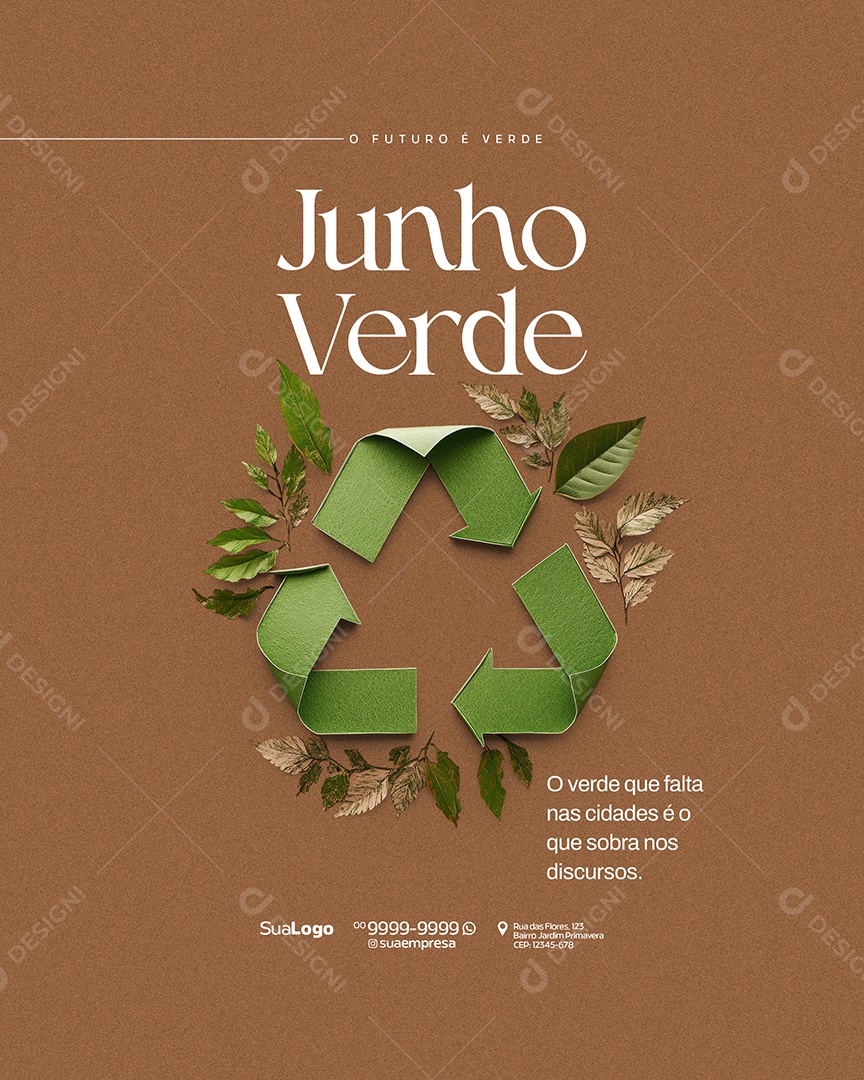 Junho Verde O Futuro é Verde Social Media PSD Editável