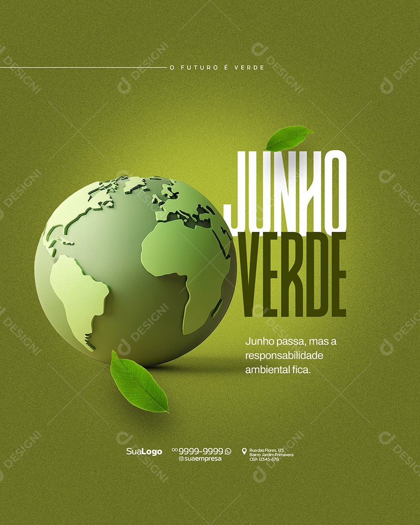 Junho Verde O Futuro é Verde Social Media PSD Editável