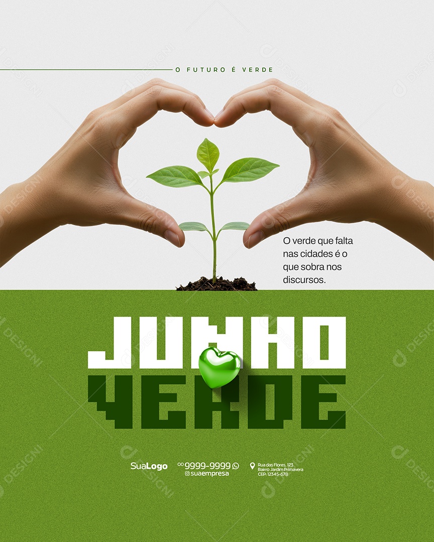 Junho Verde Coscientização Sobre a Importância da Preservação do Meio Ambiente Social Media PSD Editável