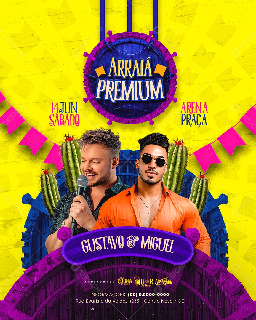 Flyer Arraiá Premium Social Media PSD Editável