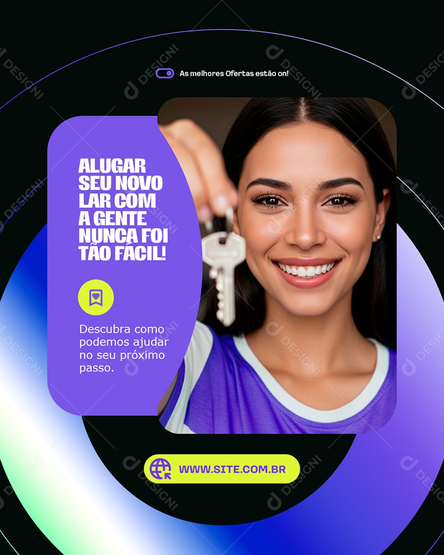 Imobiliária Alugar Seu Novo Lar com A Gente Nunca Foi Tão Fácil Social Media PSD Editável