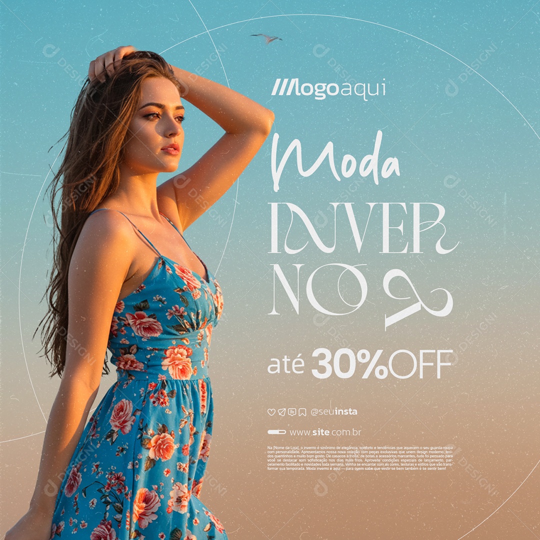 Moda Inverno Até 30% Off Social Media PSD Editável