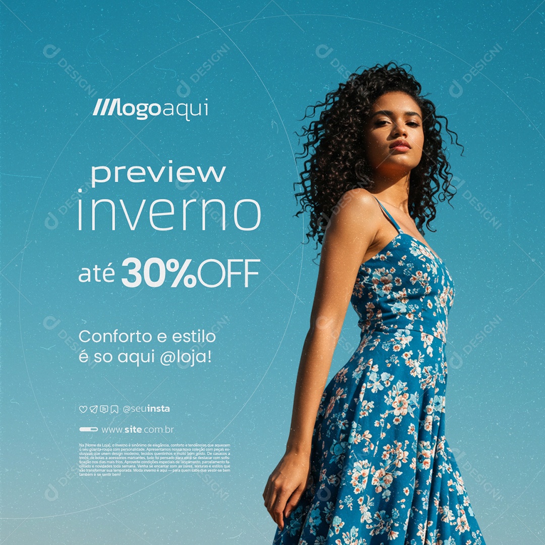 Preview Inverno Até 30% Off Social Media PSD Editável