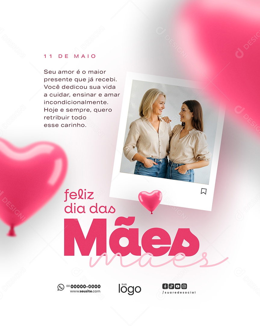 Feliz Dia das Mães 11 de Maio Social Media PSD Editável