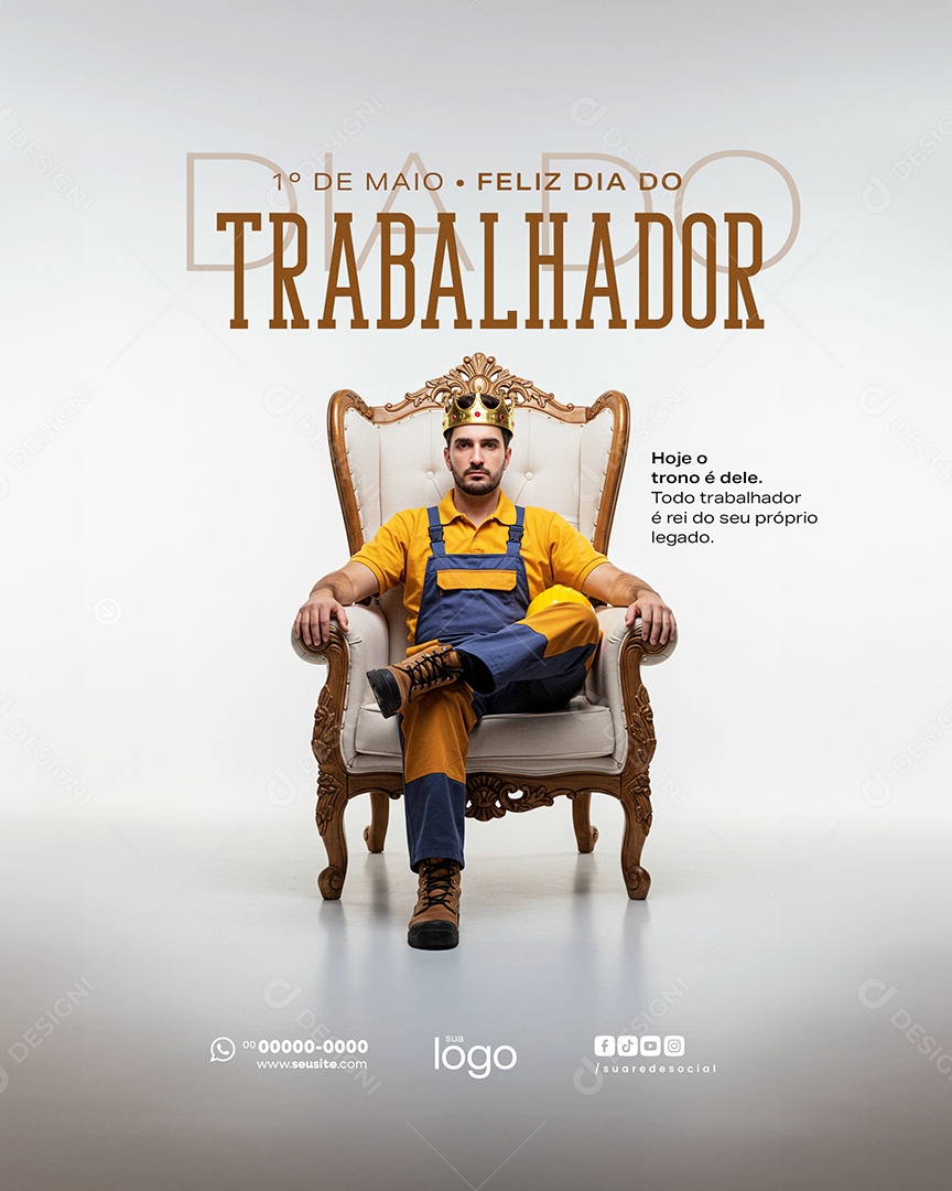 Feliz Dia Do Trabalhador 01 de Maio Social Media PSD Editável